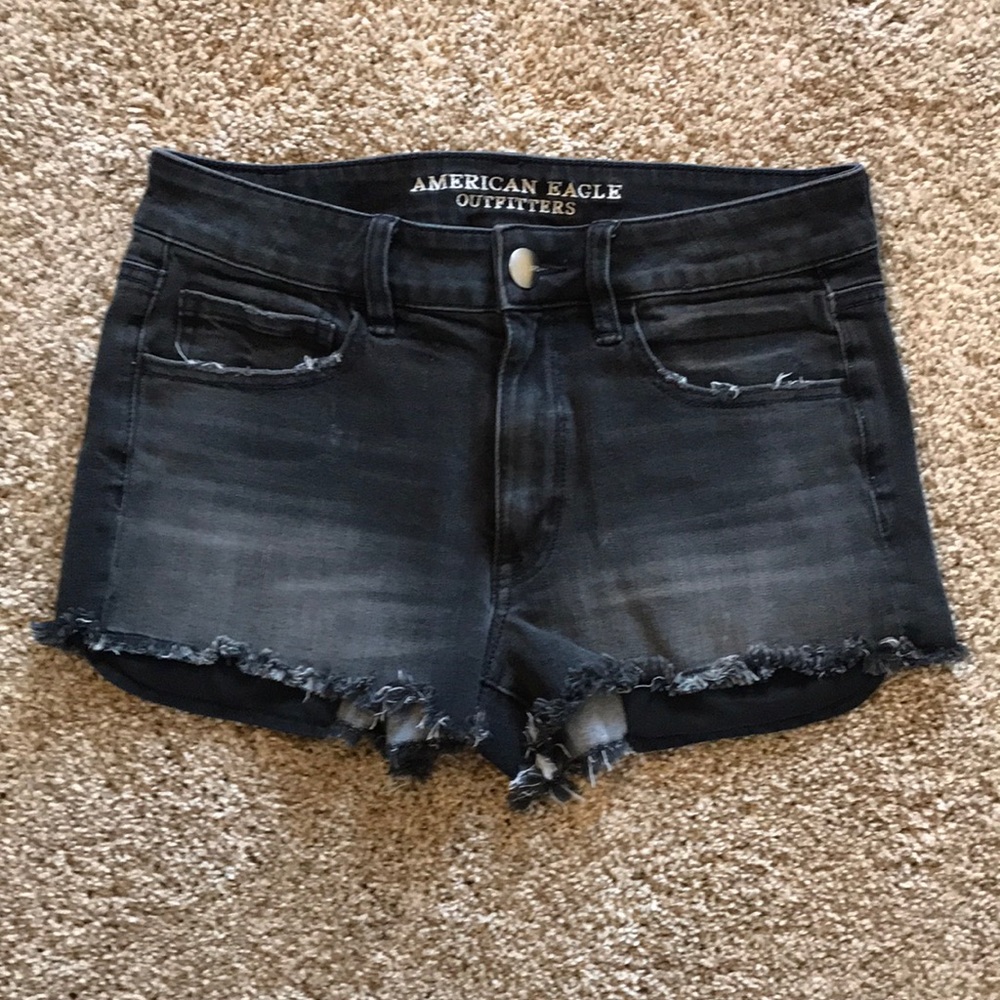 Black American Eagle Jeans Shorts Size 6